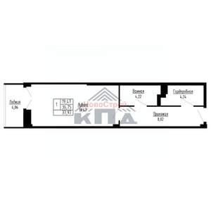 1-к квартира, вторичка, 38м2, 16/16 этаж