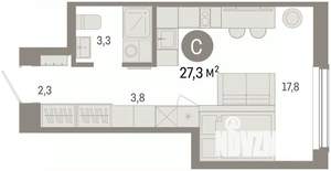 Студия квартира, вторичка, 27м2, 8/16 этаж