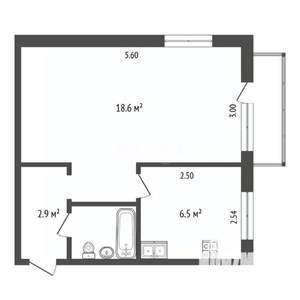 1-к квартира, вторичка, 30м2, 2/5 этаж