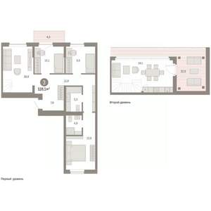 3-к квартира, вторичка, 128м2, 7/9 этаж