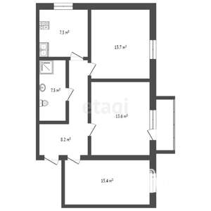 3-к квартира, вторичка, 65м2, 3/5 этаж