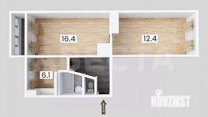 2-к квартира, вторичка, 44м2, 5/5 этаж