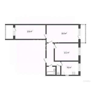 3-к квартира, вторичка, 62м2, 5/9 этаж