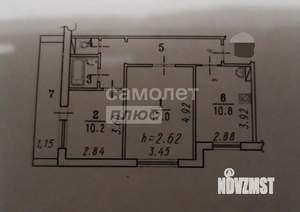 2-к квартира, вторичка, 52м2, 7/9 этаж