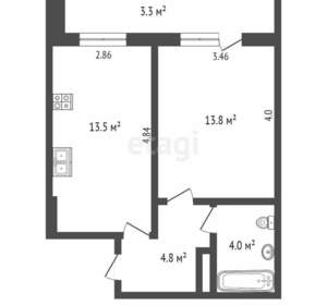 1-к квартира, вторичка, 36м2, 8/10 этаж