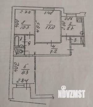 3-к квартира, вторичка, 63м2, 2/9 этаж