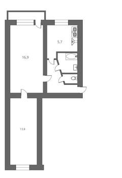 2-к квартира, вторичка, 45м2, 3/5 этаж