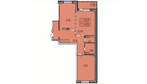 2-к квартира, строящийся дом, 76м2, 7/10 этаж