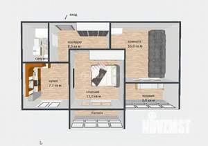 2-к квартира, вторичка, 51м2, 3/10 этаж