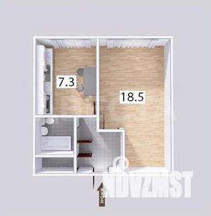 1-к квартира, вторичка, 35м2, 1/5 этаж