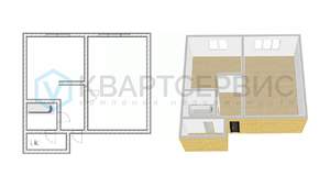 1-к квартира, вторичка, 37м2, 1/5 этаж