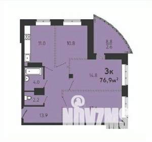 3-к квартира, вторичка, 74м2, 7/16 этаж
