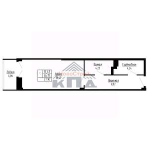 1-к квартира, вторичка, 38м2, 15/16 этаж