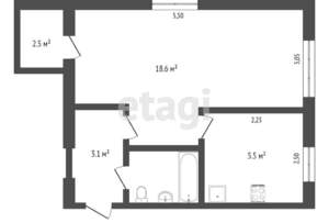 1-к квартира, вторичка, 32м2, 1/5 этаж