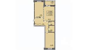 2-к квартира, строящийся дом, 65м2, 5/10 этаж