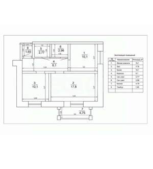 2-к квартира, вторичка, 51м2, 1/4 этаж