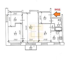 4-к квартира, вторичка, 60м2, 2/5 этаж