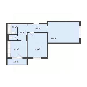 2-к квартира, строящийся дом, 56м2, 6/10 этаж