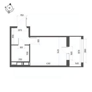 Студия квартира, вторичка, 26м2, 12/12 этаж