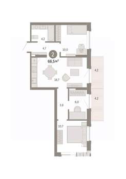 3-к квартира, вторичка, 67м2, 9/9 этаж