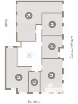 3-к квартира, вторичка, 92м2, 3/8 этаж