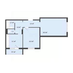 2-к квартира, строящийся дом, 56м2, 5/10 этаж