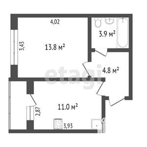 1-к квартира, вторичка, 34м2, 6/10 этаж