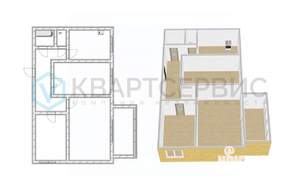 3-к квартира, вторичка, 61м2, 5/5 этаж
