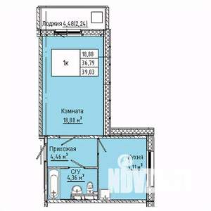 1-к квартира, вторичка, 39м2, 9/10 этаж