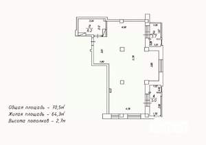 2-к квартира, сданный дом, 70м2, 16/18 этаж