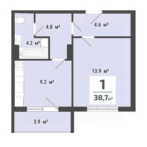 2-к квартира, строящийся дом, 59м2, 1/10 этаж