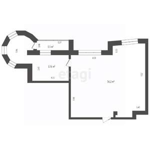 1-к квартира, вторичка, 77м2, 6/9 этаж