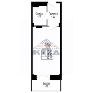 1-к квартира, строящийся дом, 30м2, 5/16 этаж