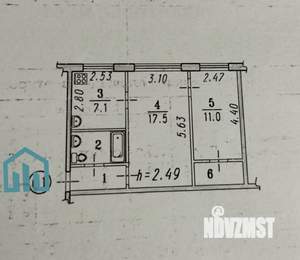 2-к квартира, вторичка, 45м2, 1/5 этаж