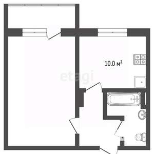1-к квартира, вторичка, 37м2, 1/10 этаж