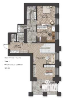 3-к квартира, вторичка, 138м2, 9/9 этаж