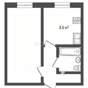 1-к квартира, вторичка, 30м2, 5/9 этаж