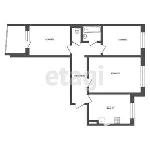 3-к квартира, вторичка, 63м2, 5/9 этаж