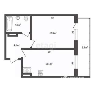 1-к квартира, вторичка, 36м2, 8/10 этаж