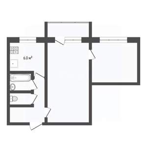 2-к квартира, вторичка, 41м2, 4/5 этаж