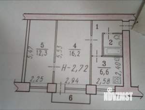 2-к квартира, вторичка, 42м2, 4/5 этаж
