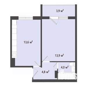 1-к квартира, строящийся дом, 36м2, 10/10 этаж