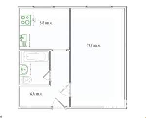 1-к квартира, вторичка, 33м2, 7/9 этаж