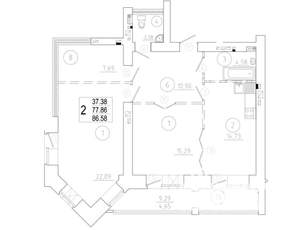 2-к квартира, вторичка, 87м2, 5/8 этаж