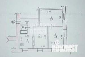 3-к квартира, вторичка, 59м2, 1/2 этаж