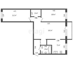 3-к квартира, вторичка, 58м2, 3/5 этаж