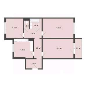 3-к квартира, строящийся дом, 80м2, 4/10 этаж