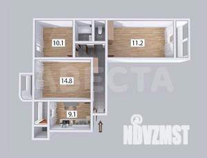 3-к квартира, вторичка, 61м2, 5/11 этаж