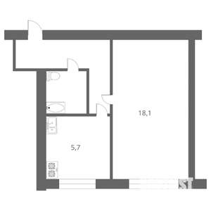 1-к квартира, вторичка, 31м2, 2/5 этаж
