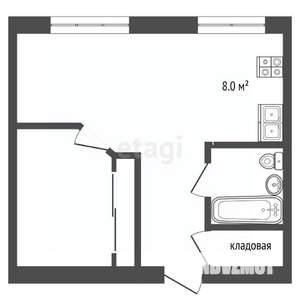 1-к квартира, вторичка, 35м2, 5/5 этаж